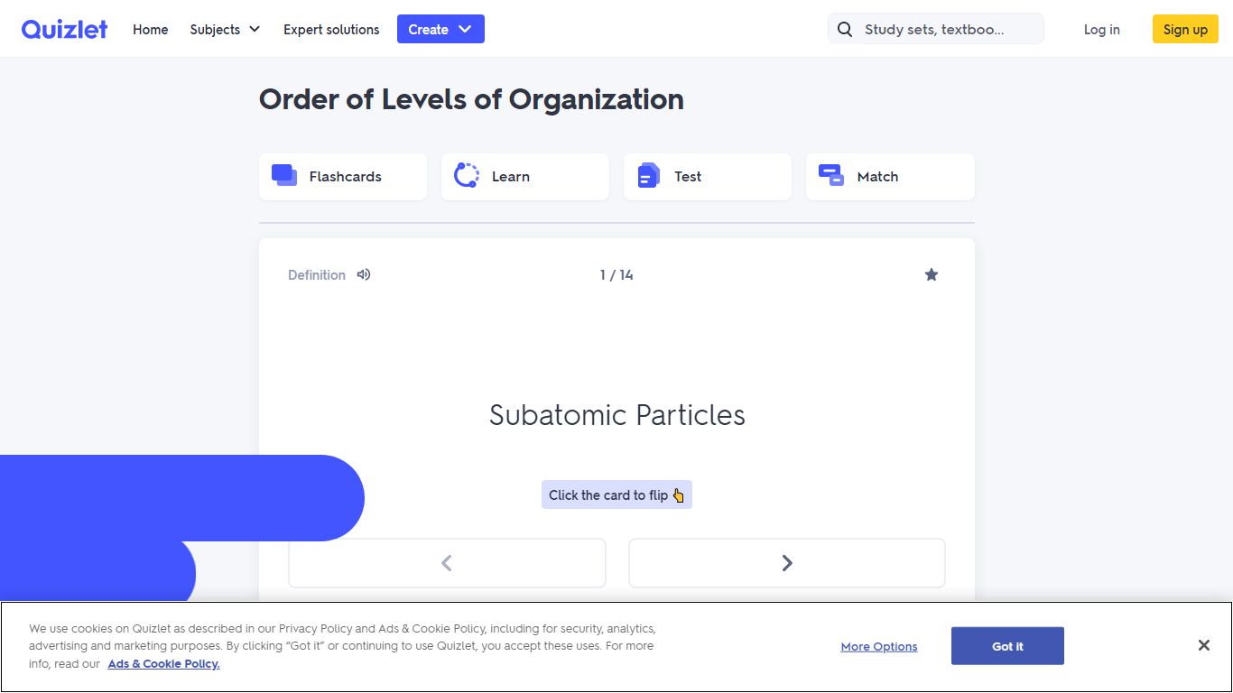 Order of Levels of Organization Flashcards | Quizlet